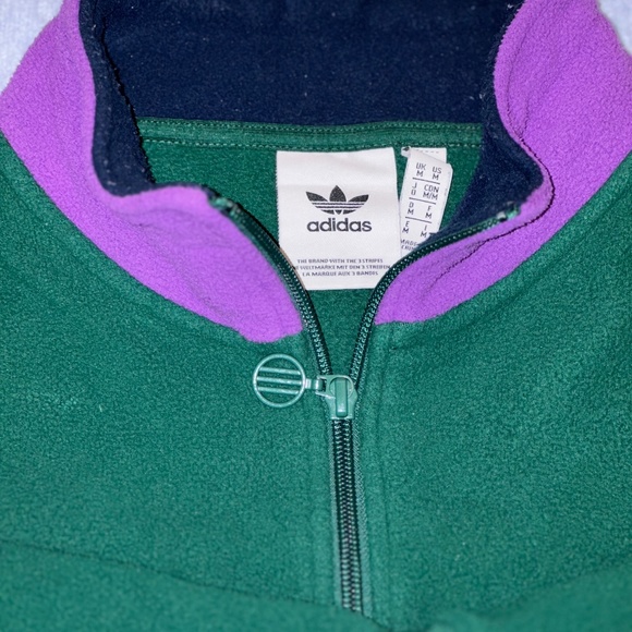 ADIDAS POLAR FLEECE 1/4 ZIP PULLOVER TREFOIL SPELLOUT LOGO - Picture 4 of 6